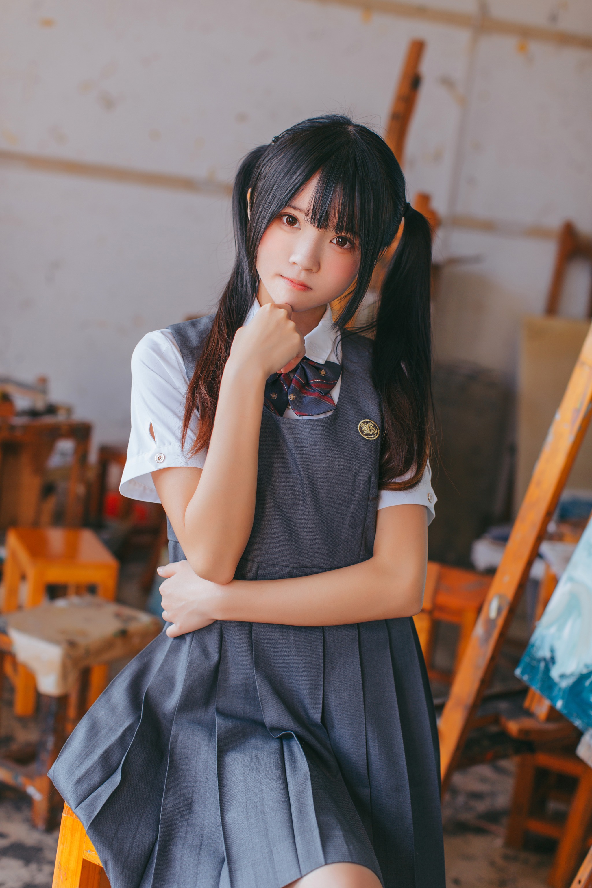 桜桃喵 - NO.020 画室少女 [17P]-XikXak